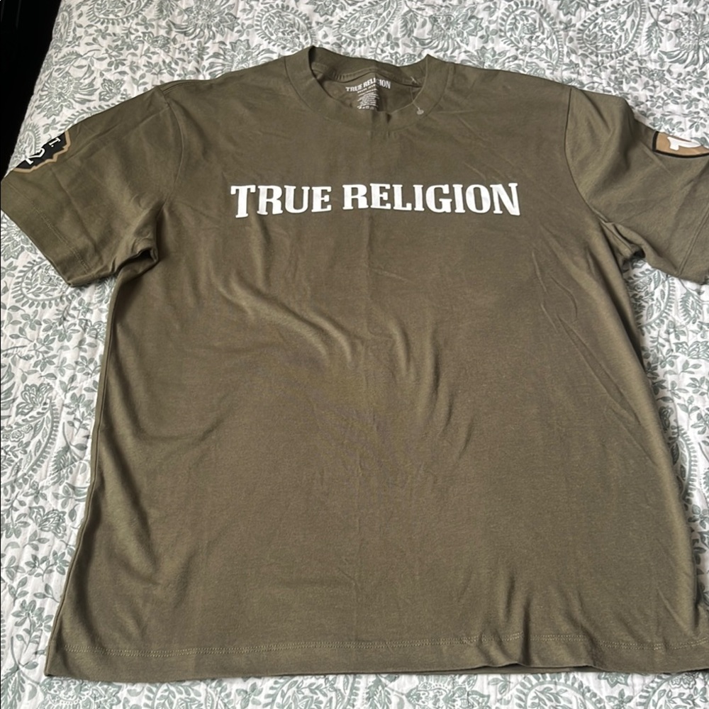 New True Religion Green Short Sleeve Tees size L